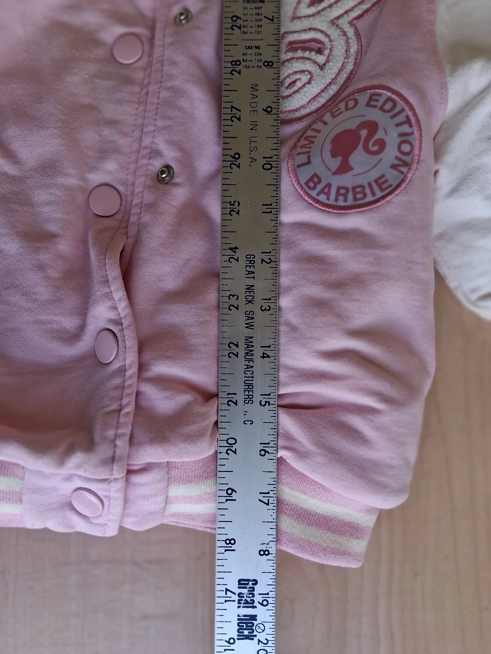 Barbie Girls' Pink & White Varsity Jacket - Limited Edition